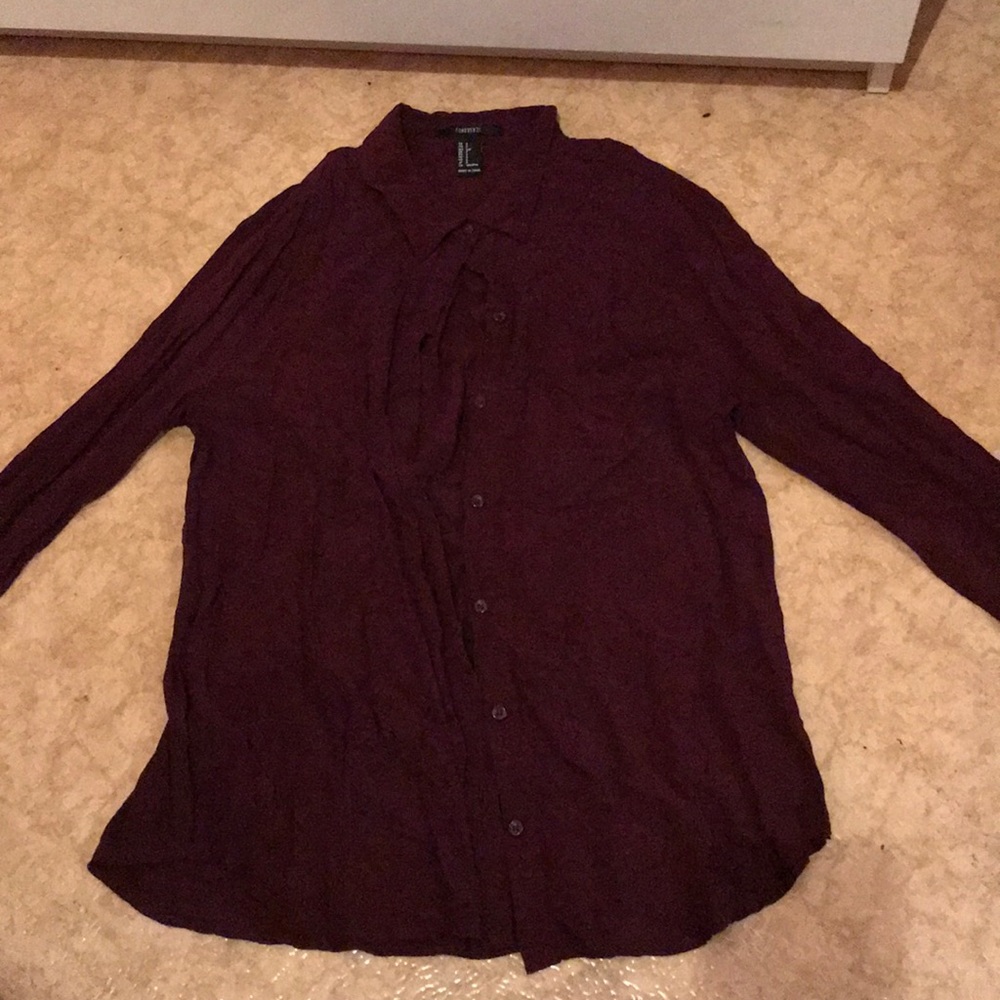 forever21 purple button up